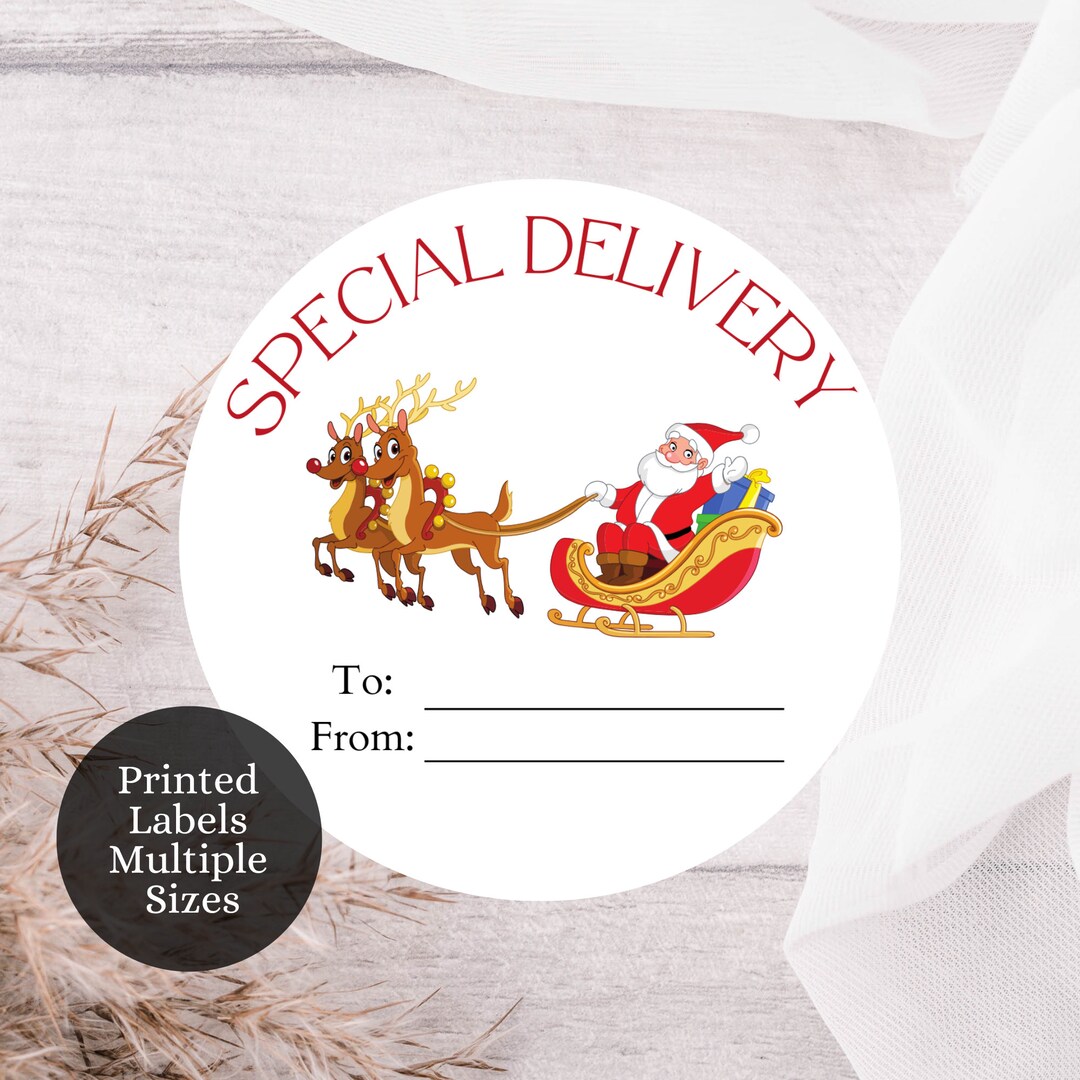 Custom Christmas Gift Labels Special Delivery Christmas Etsy