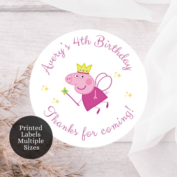 Personalized Peppa Pig Round Stickers | Peppa Pig Birthday Party Stickers | Peppa Pig Envelope Stickers | Peppa Pig Party Favor, PEPPA4