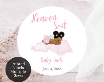 Benutzerdefinierte Himmel gesendet Babyparty Etiketten, Baby Mädchen Himmel gesendet Babyparty, Engel Thema Dusche Etiketten, Babyparty Goody Bag Etiketten, AB13