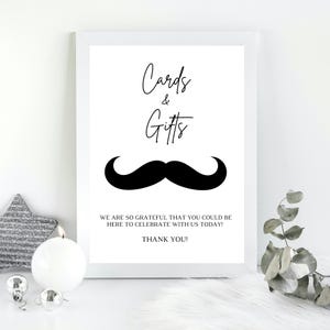 Oh Boy Little Man Baby Shower Karten und Geschenke Schild, Baby Boy-Babyparty Dekor, Printable, Schnurrbart, digitale Datei, 3 Größen, MBS1