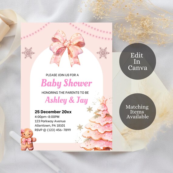 Invitación Electrónica Navideña Para Baby Shower Invitación Baby