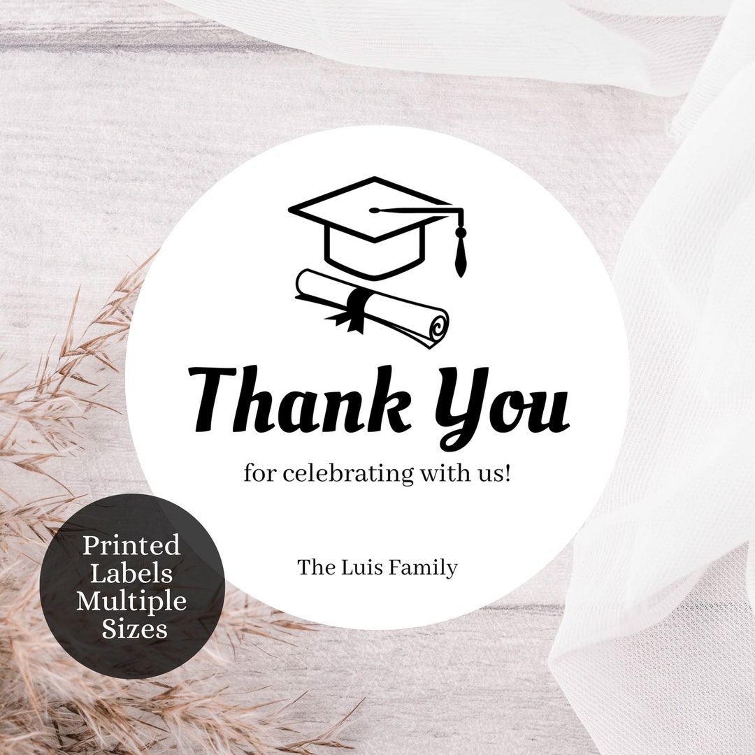 Custom Graduation Labels, Round Labels, Graduation Party Favor Labels