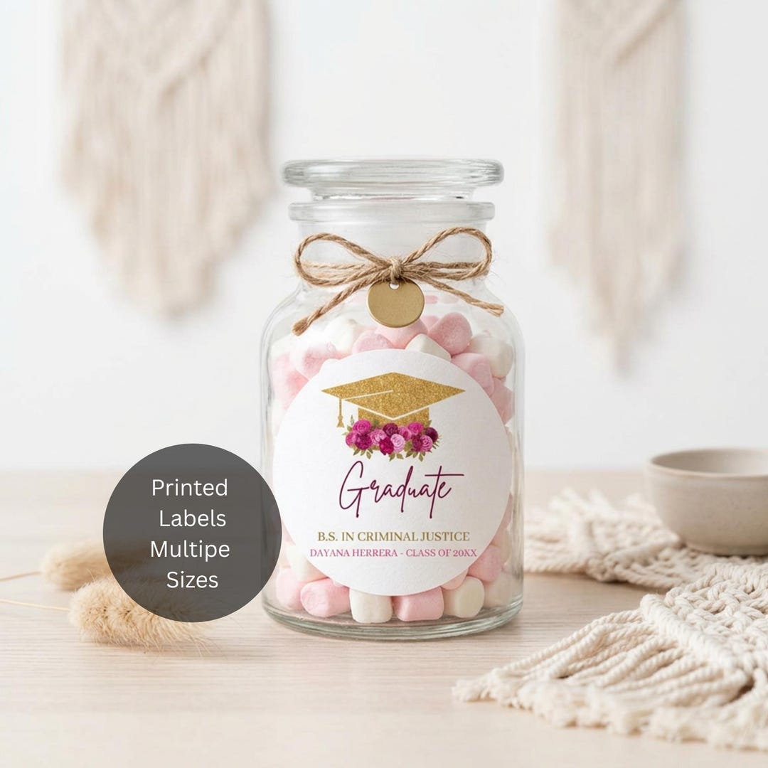 Graduation Themed Labels Custom Graduation Labels, Round Labels, Graduation Party Favor Labels ...