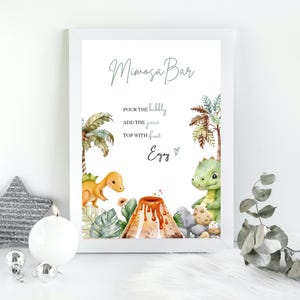 Editable Baby Shower Mom-osa Bar Sign, It&#39;s a Boy Dinosaur Baby Shower Decor, Dinosaur Themed Baby Shower Party Sign, Baby Boy, DTB1