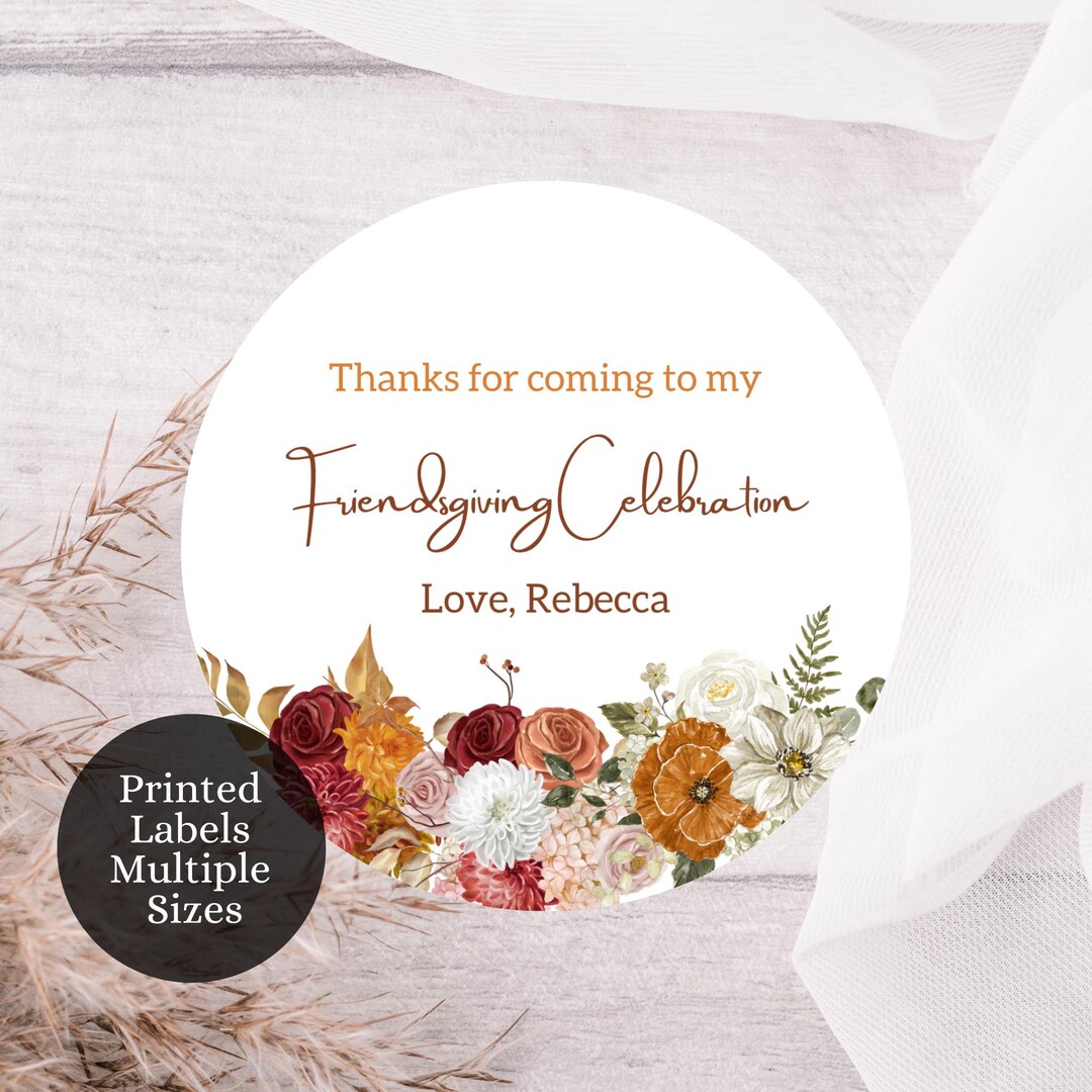 Custom Friendsgiving Labels, Custom Thanksgiving Labels, Custom ...