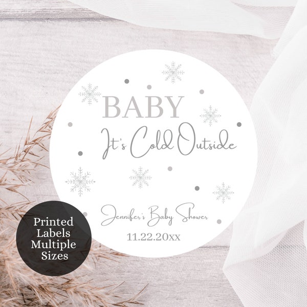 Baby It’s Cold Outside Baby Shower Labels, Baby It’s Cold Outside Celebration, Winter Themed Baby Shower, Showflake Baby Shower Labels, BC1