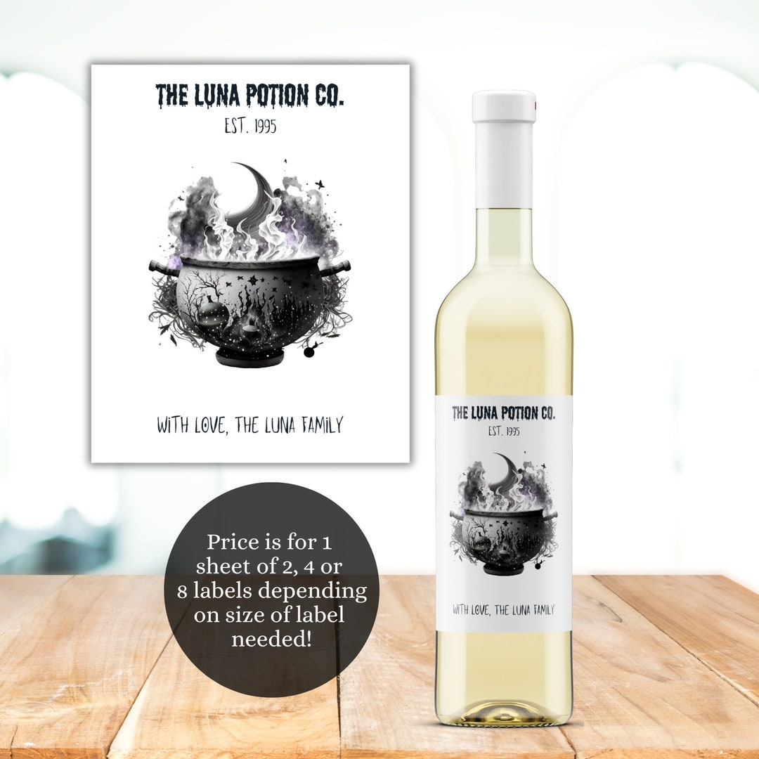 Custom PRINTED Wine Labels, Halloween Wine Label, Spooky Halloween Wine