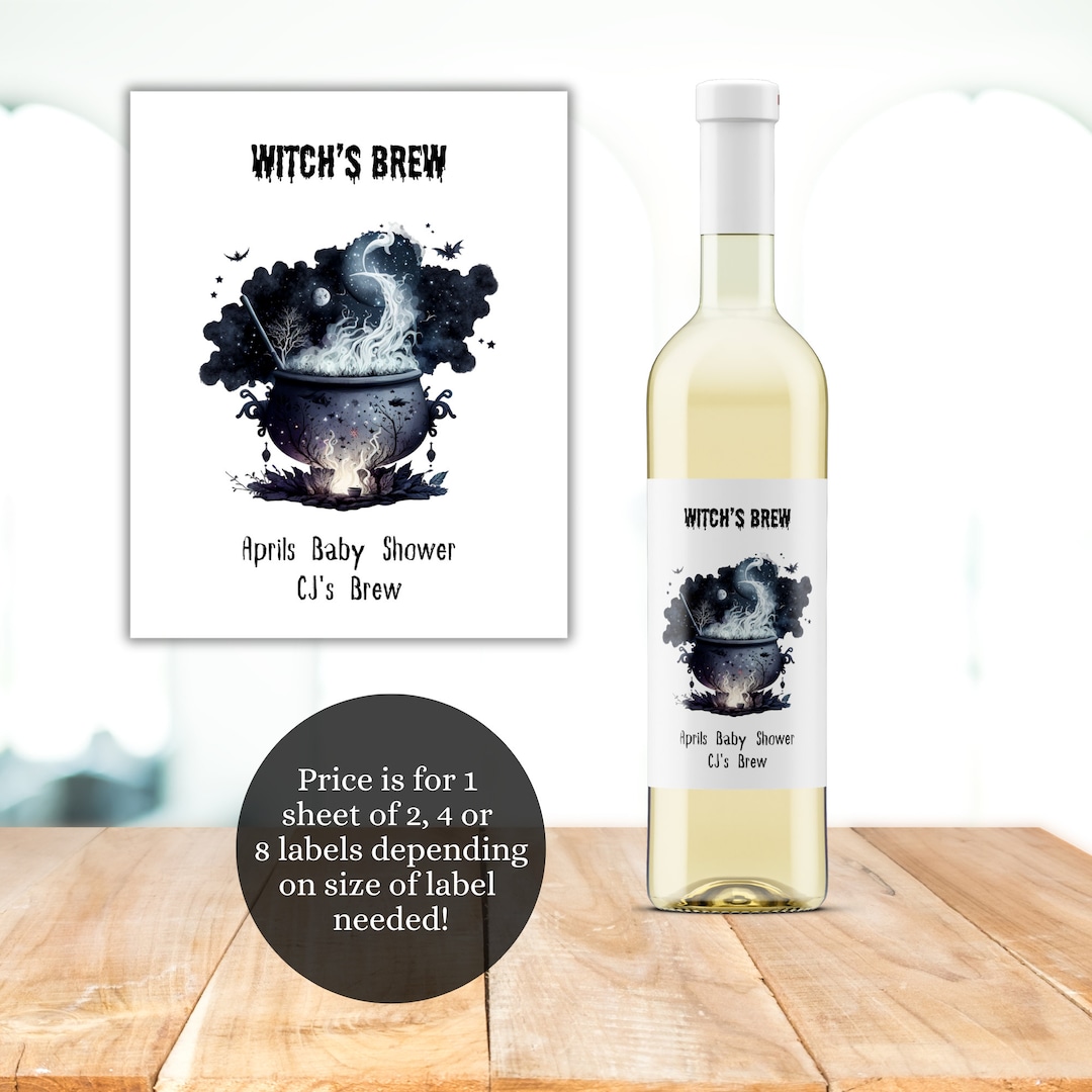 Custom PRINTED Wine Labels, Halloween Wine Label, Spooky Halloween Wine