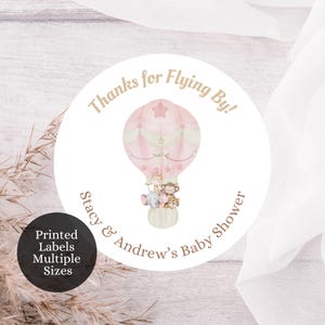 Custom Printed Pink Safari Themed Baby Shower Favor Stickers, Pink Safari Baby Shower Labels, Baby Shower Thank You Stickers, SAF2