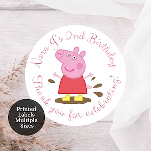 Personalized Peppa Pig Round Stickers | Peppa Pig Birthday Party Stickers | Peppa Pig Envelope Stickers | PEPPA3
