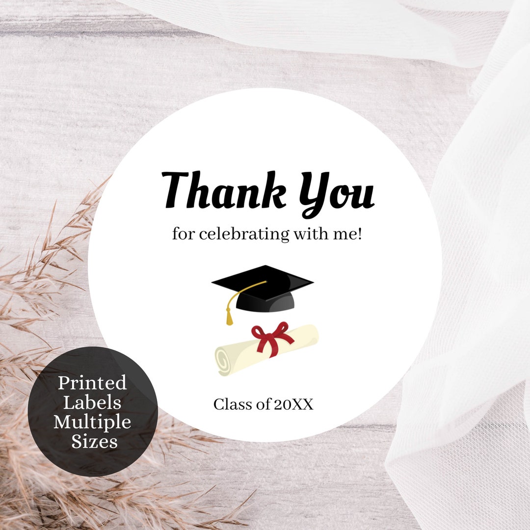 Custom Graduation Labels, Round Labels, Graduation Party Favor Labels