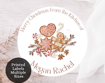 From the Kitchen Of Custom Christmas Labels, Christmas Jar Labels, Cookie Box Labels, Custom Food Gift Labels, Christmas Stickers
