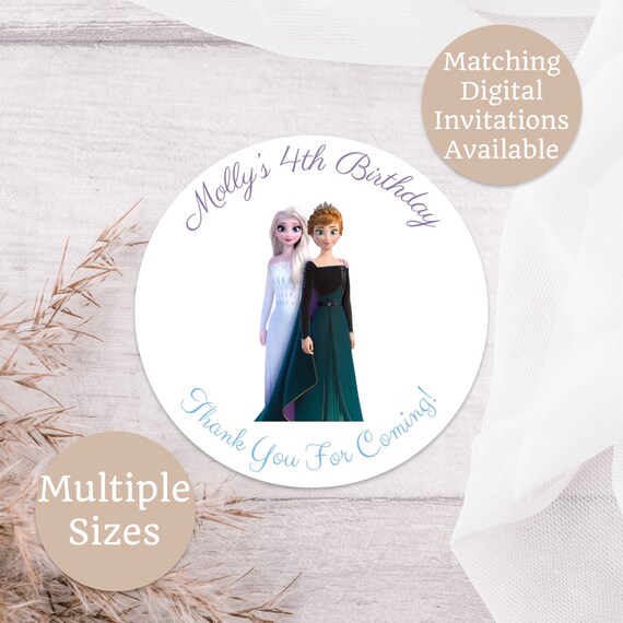 Frozen Sticker Frozen Party Labels Frozen Birthday Party Etsy