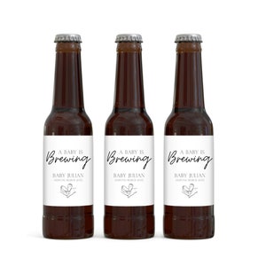 Set of 6 Custom Pregnancy Announcement Beer Labels, Baby Announcement Labels, Waterproof Beer Labels, Gift, Pregnancy Announcement Labels
