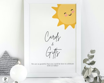 A Little Sunshine Cards And Gifts Sign, Sun Baby Shower, You Are My Son Shine Baby Shower, Summer Baby Shower, LRS1