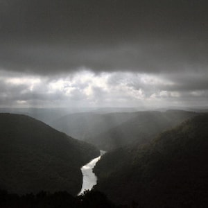 West Virginia Wall Art: Cheat River Gorge with sun rays in the valley