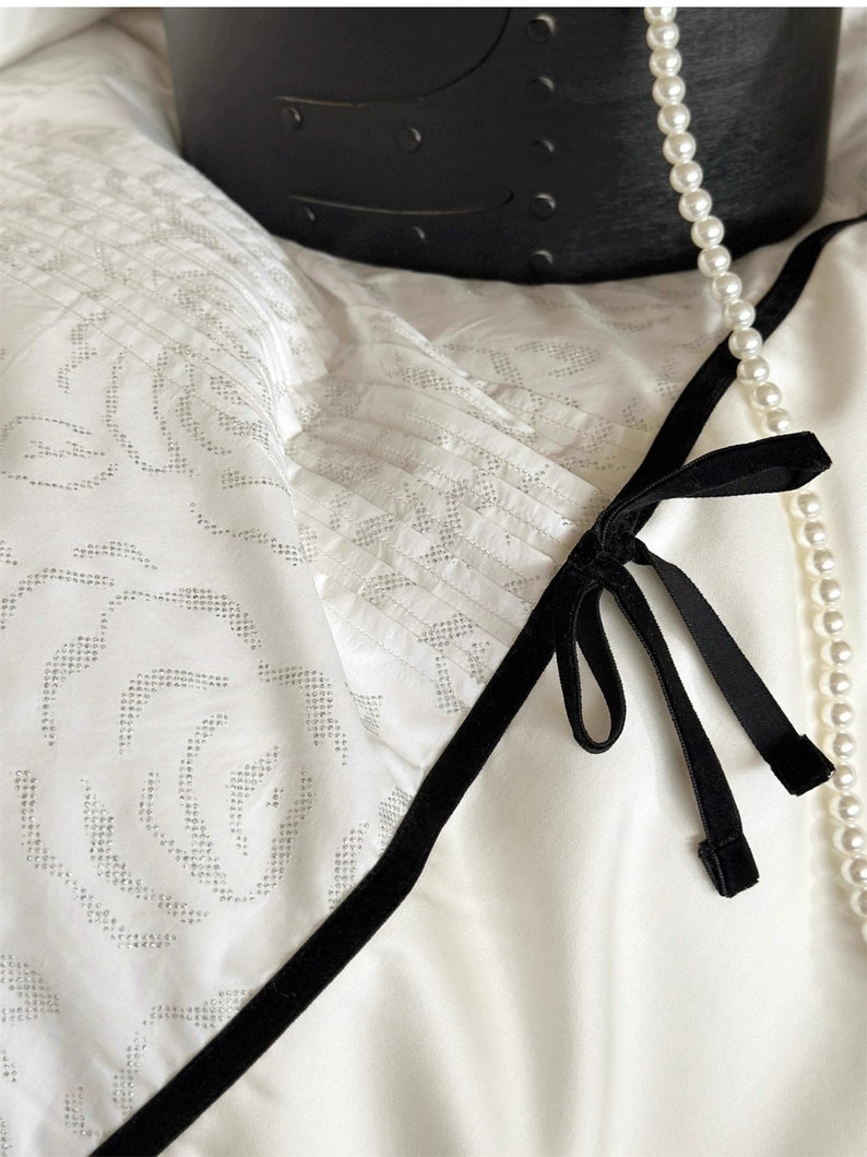 Minimalist Jacquard Bedding Offwhite/pink/grey, Floral Duvet Cover Set