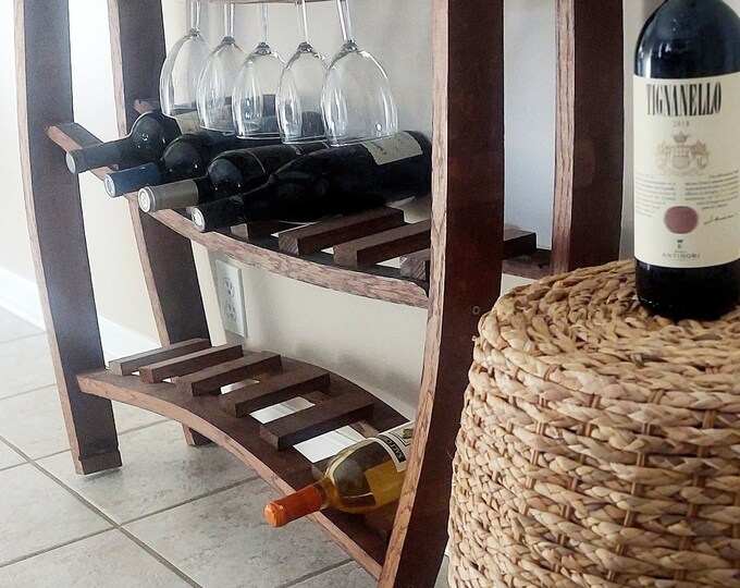Featured listing image: Luxury European Style Upcycled Wine Barrel Wine Rack Made from Retired California Wine Barrels 100% Recycled! Rustic European Style
