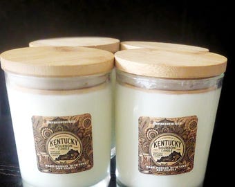 Hand-Poured Bourbon Scented Candle: Kentucky Soy Wax, 6oz