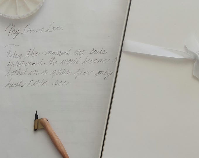 Featured listing image: Custom Calligraphy Love Letters Luxury Handwritten Love Letter Calligraphy on Paper With Wax Seal