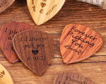 Personalized Guitar Pick Boyfriend Valentines Gift, Custom Engrave Picks Plectrum Holder, Anniversary Gift Him Couple Gift Idea