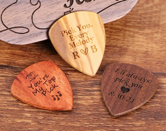 Valentines Personalized Guitar Pick Valentines Gift, Engrave Picks Plectrum Holder, Anniversary Gift Him Boyfriend Gift Idea