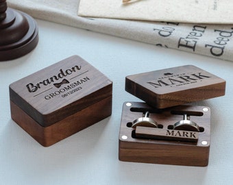 Personalized Groomsmen Best Man Wedding Gift For Him, Groomsmen Cufflinks Set