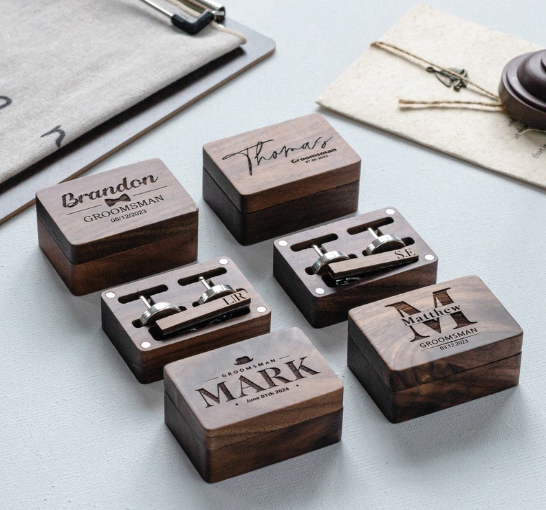 a group of wooden boxes sitting on top of a table