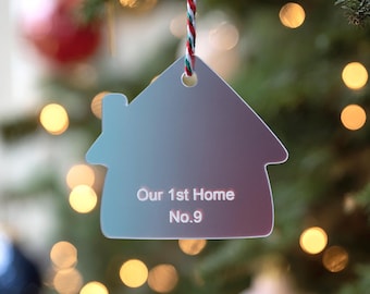 Personalized New Home Ornament, Custom First Christmas At New Home Gift, New Home Favors, Keepsake, Christmas Gifts