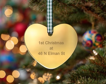Personalized Couple Christmas Ornament, Heart Couples Ornament, Christmas Ornament, New Couple Gift