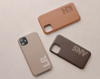 Coque iPhone personnalisée initiale monogramme, coque iPhone 15 Pro Max, coque iPhone 15 14 13 12 11 Pro Mini Plus