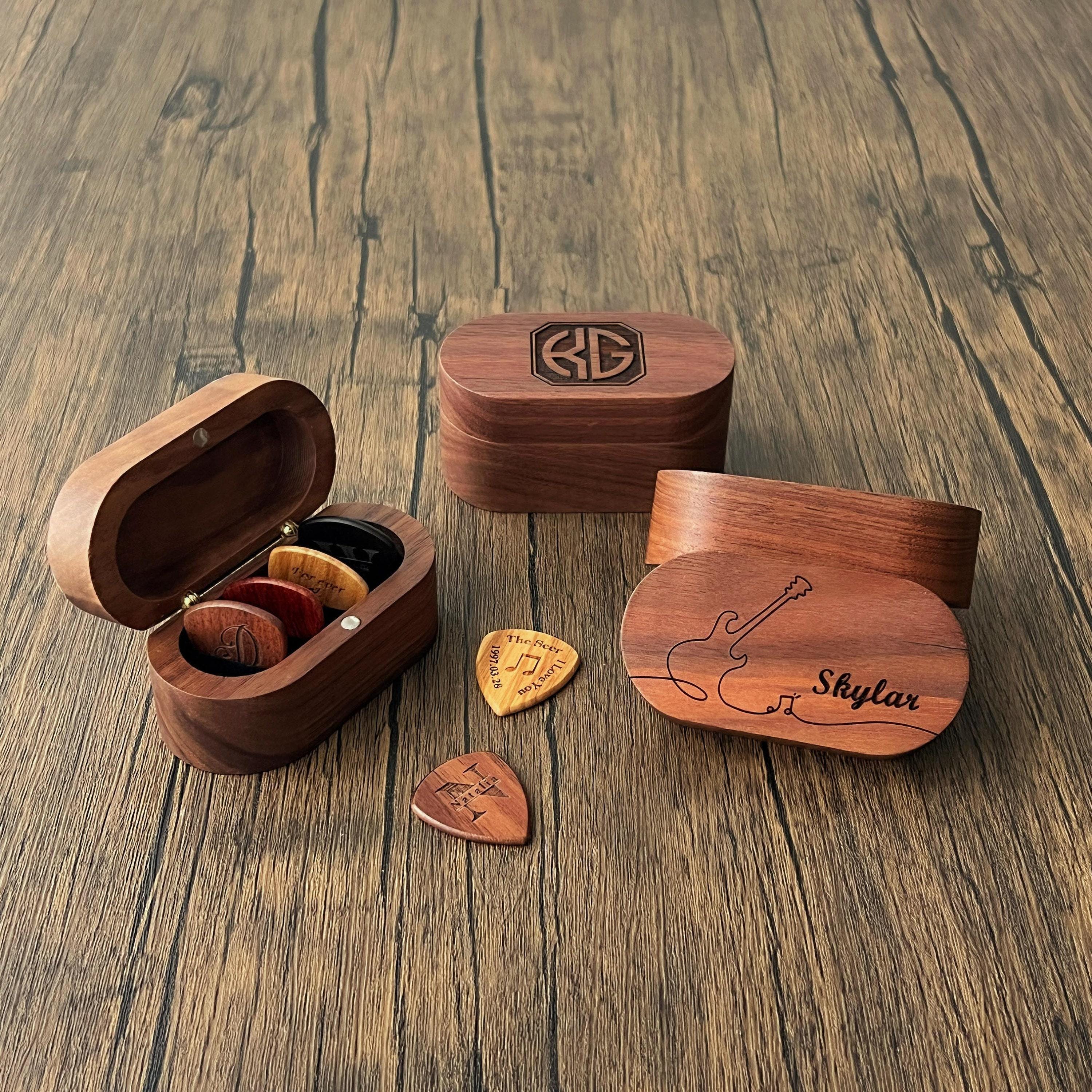 Personalized Guitar Picks Box Christmas Gift, Custom Gift For Father, Father's Day Gifts, Gift For Dad Him