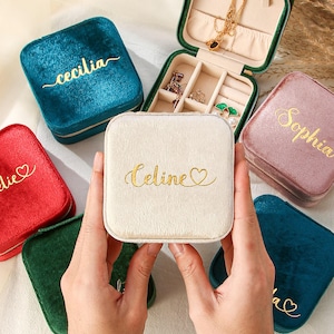 Personalisierte Schmuckschatulle, Weihnachtsgeburtstagsgeschenke für sie, kundenspezifische Geschenke für Frauen, Brautjungfergeschenke
