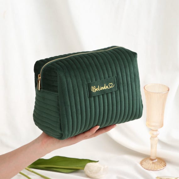 Personalized Makeup Bag Women Custom Bridesmaids Gifts, Travel Toiletry Bag, Cosmetic Bag, Birthday Gift