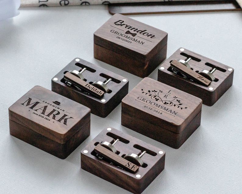 a group of wooden boxes sitting on top of a table