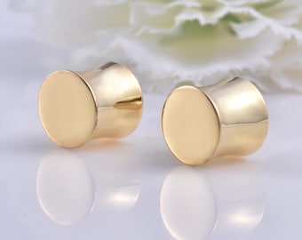 925 Sterling Silver Gold Plated Ears Plug Earrings Plugs And Tunnels