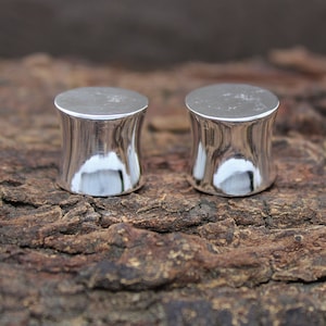 925 Sterling Silver Shiny  Tunnels Plugs Higher Quality Finished Handmade Double Plug All Size Available