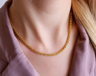 18ct Gold Rope Chain - Etsy Australia
