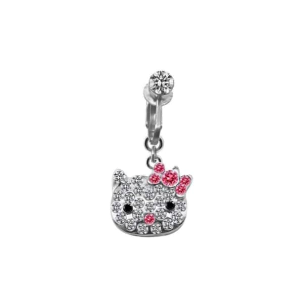 H Kitty Clip On Belly Ring