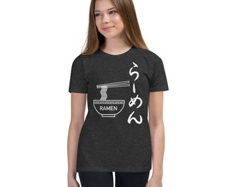 RAMEN T-shirt  Youth Unisex T-shirt  "Ramen" in Japanese Hiragana Character