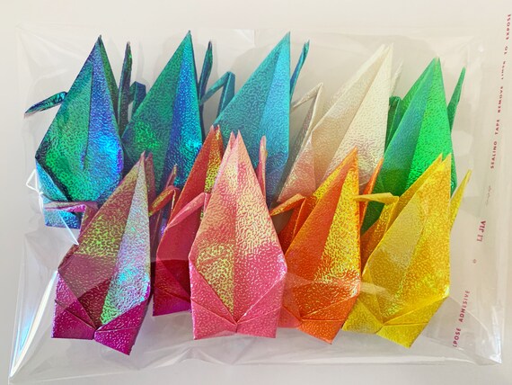 Free Shipping 10 Large Origami Cranes in Japanese Pattern Origami Paper,  for Weddings, Parties, Home Decor, Happiness, Good Luck and Health 