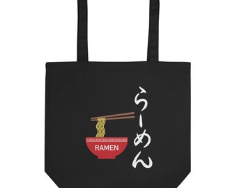 Ramen Eco Tote Bag with Japanese Hiragana character " Ramen"