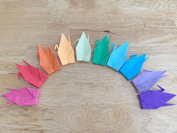 Free Shipping 10 Large Origami Cranes in Japanese Pattern Origami Paper,  for Weddings, Parties, Home Decor, Happiness, Good Luck and Health 