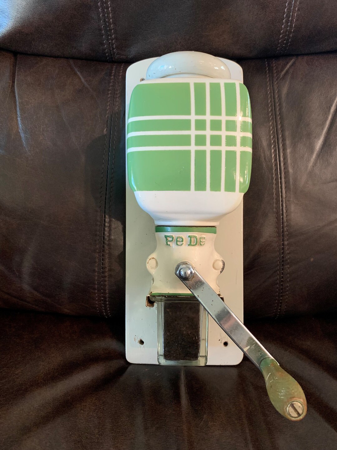 Vintage Pede Wall Coffee Mill Grinder Gray Mounted Moulin Cafe