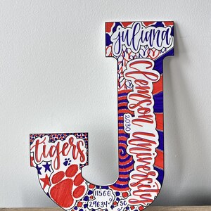 Custom College Wooden Letter (13 inch) | Custom Dorm Decor | Graduation Gift | Hand-painted & Customizable image 6