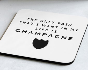 Funny Champagne Cork-back Coaster | Humorous Drink Mat | Bar Decor | Housewarming Gift | Finance Bros Gift