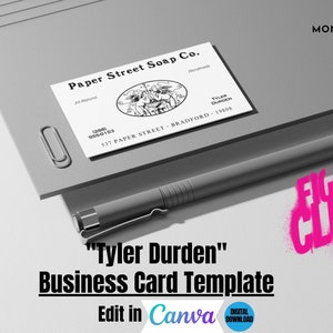 Druckbare Visitenkarte Fight Club Style, Tyler Durden Business Card, Ed Norton, DIGITALE Visitenkarte, 3.5 x 2" Karte