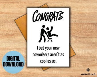Tarjeta de despedida irónica imprimible - Despedida divertida a un colega - Colega de terminación - Tarjeta de despedida DIGITAL, tarjeta de 5 x 7"