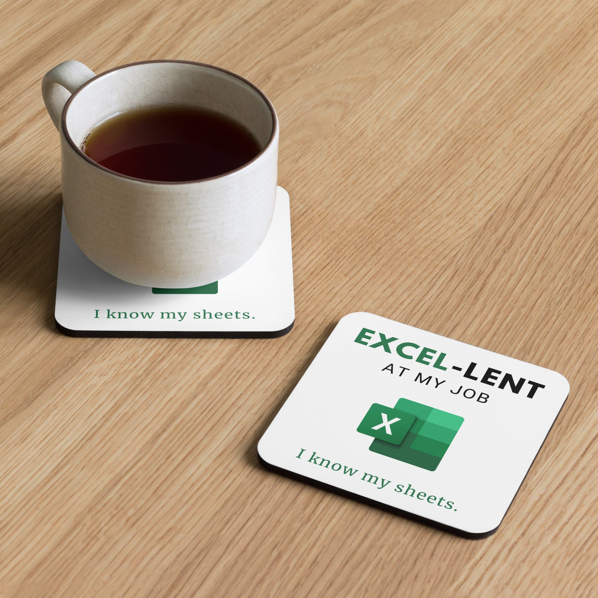 EXCELLENT at My Job Corkback Coaster Excel Pro Coaster Coworker Gift