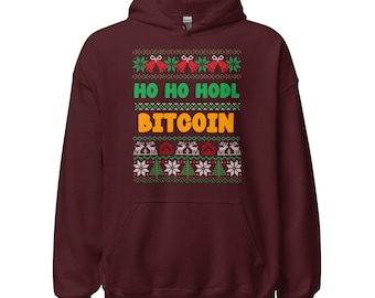 BITCOIN Christmas Hoodie | Crypto Unisex Sweater | HODL BTC Hoodie | X-Mas Sweater | Christmas Sweater | Crypto Christmas Gift